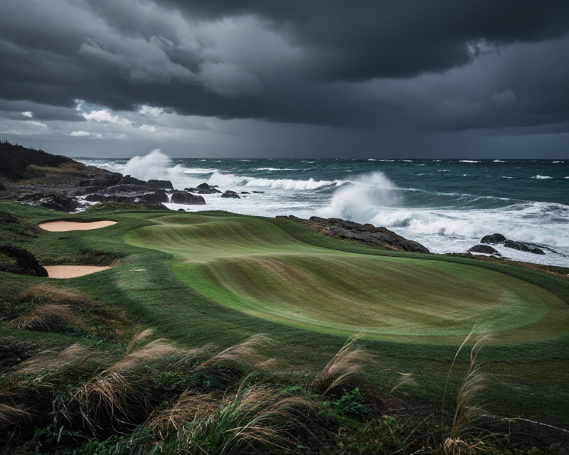 Stormy Coastal Golf Course