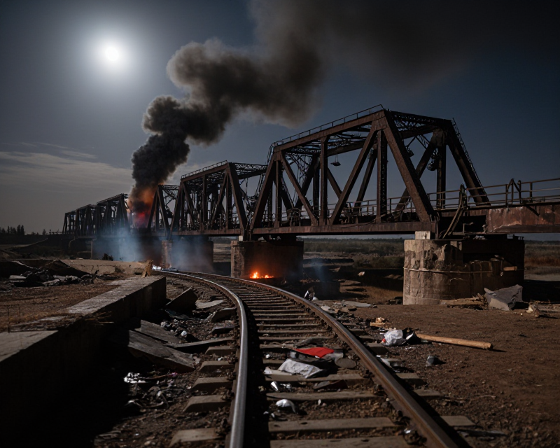 Damaged Railway Bridge in Iran