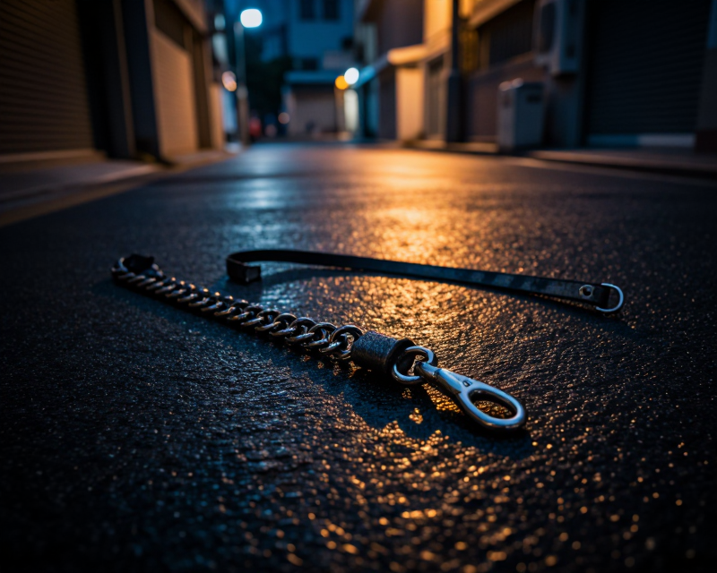 Abandoned leash in Seoul alley