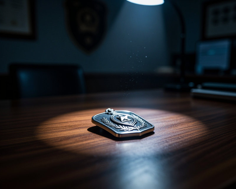 Symbolic FBI Badge in Shadow