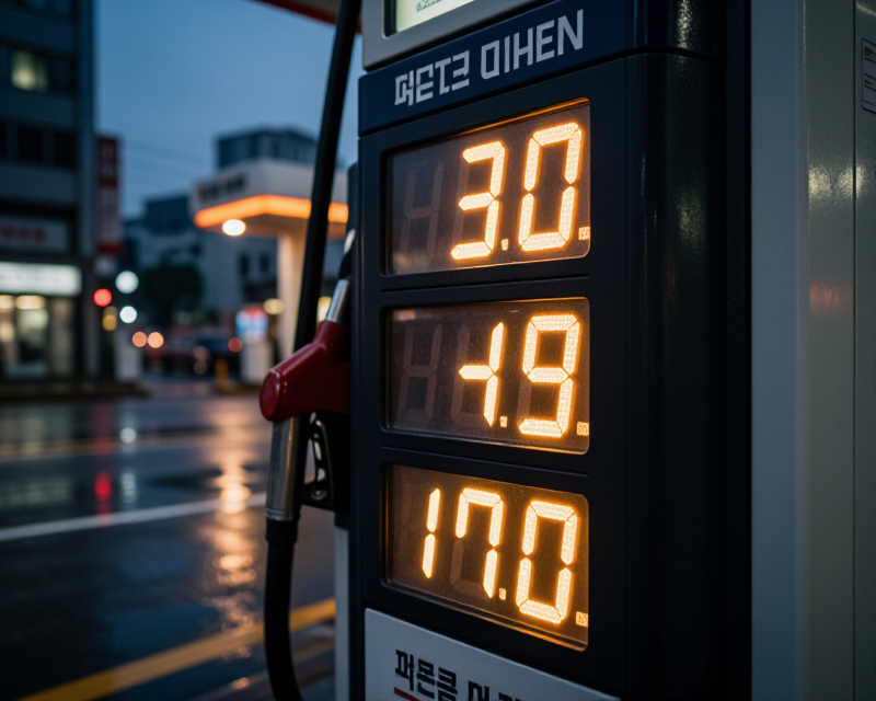Gas Station Price Display in Seoul