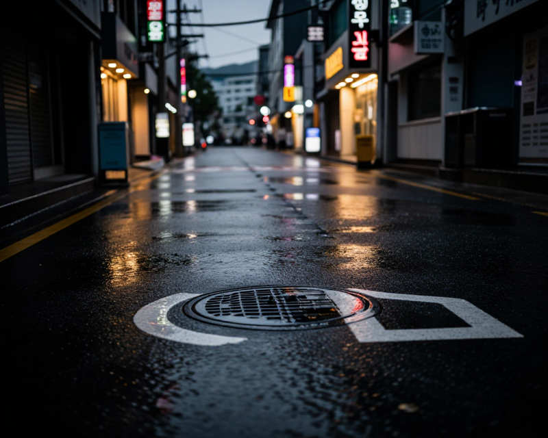 Rainy Seoul Street
