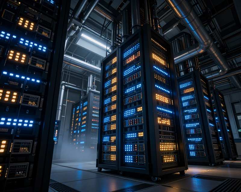 Futuristic AI Data Center Core